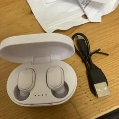ワイヤレスイヤホン ホワイト 本体 充電ケーブル付きのサムネイル