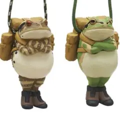 無事カエル弍　癒しの緑色と安心安全のガマの2種類セット（コンパス付き）