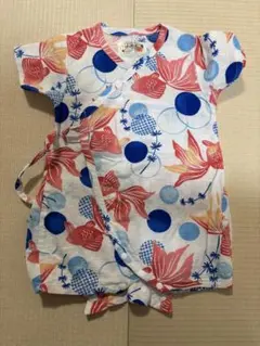 コットン甚平 金魚柄 水玉 60-70cm