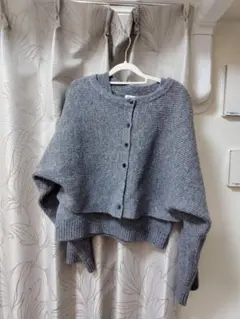 GUパフニット2 ピースカーディガン グレーM 美品