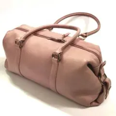 HAMANO 濱野 筒型レザーミニボストンバッグ ピンク