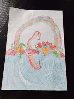 子供が書いた絵　2枚セットのサムネイル