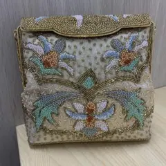ビーズ刺繍 ゴールド 和装バッグ