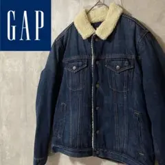GAPギャップdenimデニムジャケットボアブルゾンgジャンアウター紺ネイビー青