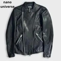 YS527様ナノユニバース ダブルライダースジャケット レザー 本革 ブラック