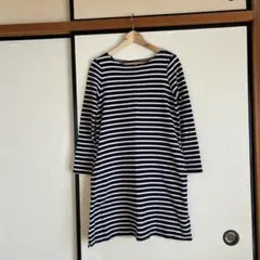 【無印良品】ボーダーワンピースMサイズ　ネイビー