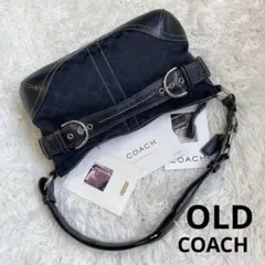未使用級 COACH オールドコーチ soho グラブタンレザー 黒 ブラック