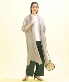 nano・univers シアーギャザーロングコート