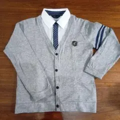 グレー 長袖ポロシャツ 130cm