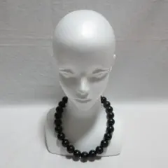 ウッドビーズ数珠ネックレス黒大玉20mmハードコアパンクロックヒップホップレゲエ