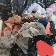 シュシュセット 多色 花柄 カジュアル