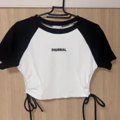 DIURNAL ラグラン Tシャツ ブラック ホワイト