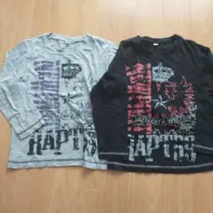 長袖Tシャツ 2枚セット グレー・黒