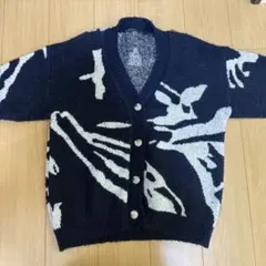 ANTIPAST アンティパスト 総柄 ジャカード ニットカーディガン