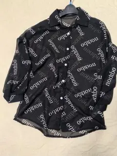 ロゴプリント シースルー 長袖シャツ