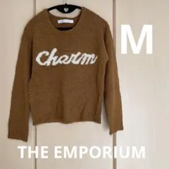 THE EMPORIUM ブラウン　ロゴ入りニット セーター　Mのサムネイル