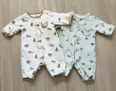 Birhhday 動物柄・恐竜柄2wayカバーオール2点セット 50〜60