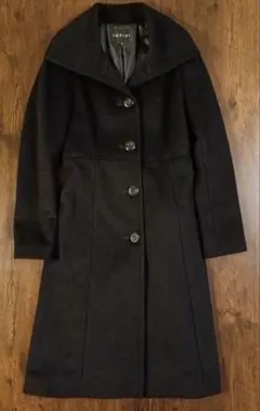 【極美品】INDIVI ブラックロングコート 38