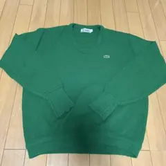 LACOSTE グリーン Vネック ニット