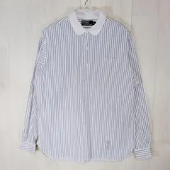 ポロ　ラルフローレン　ラウンドカラーシャツ　丸襟　長袖　ストライプ　ポニーなし