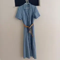 ZARA デニムブルー シャツワンピース M