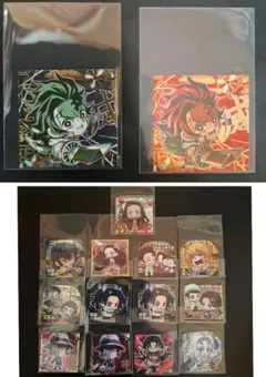 赤炭　黒炭　鬼滅の刃ウエハース 其の壱 激レア ２種　禰豆子　鬼滅の刃シール