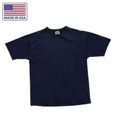 アメリカ製 90s 無地 Tシャツ Ｌ　古着 ヴィンテージ 無地T USA製　紺のサムネイル
