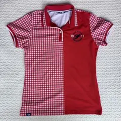 FILA GOLF レディース ポロシャツ 赤 チェック M