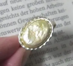 ひなぽん様専用ページ☆淡水パール大粒リングS☆指輪☆オーバルGOLD