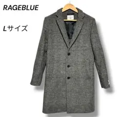 RAGEBLUE チェスターコート グレンチェック L オーストラリアウール