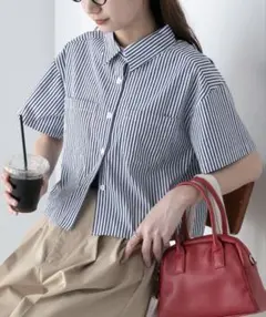 ストライプ 半袖シャツ