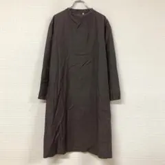 910 MUJI 無印良品 ブラウン 長袖ワンピース M~L