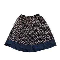 SHOO・LA ・ RUE 膝丈ドットフレアスカート ネイビー ブラック M