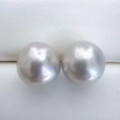 638大粒グレーバロックパール スタッドピアス12mmサージカルステンレス