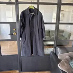 ブルーグレーステンカラーAラインコート