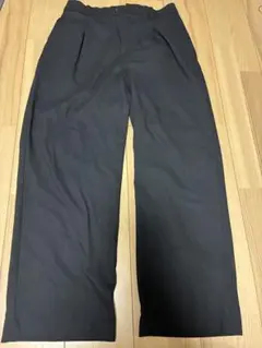 UNIQLO タックワイドパンツ ブラック レディースL