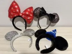セット割！　極美品　ディズニー カチューシャ ミッキー　ミニー リボン
