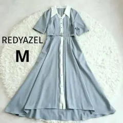 REDYAZEL バイカラースキッパー半袖シャツワンピース М ライトブルー系