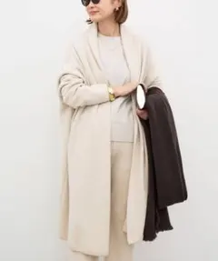 新品未使用タグ付！ドゥーズイエムクラス スムース ニット ガウン ミディ コート