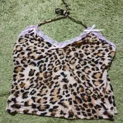 SHEIN クロップドキャミソール 3枚セット 黒 白 ヒョウ柄 - メルカリ