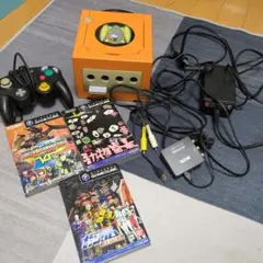 オレンジ ゲームキューブ 本体 コントローラー付き、HDMI音声出力セット！