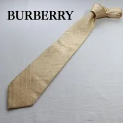 バーバリー ネクタイ 黄色 小紋柄 シルク100％ 定番 人気【n8750】