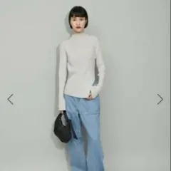 アダムエロペ【WEB限定】ハイネックラメニットプルオーバー