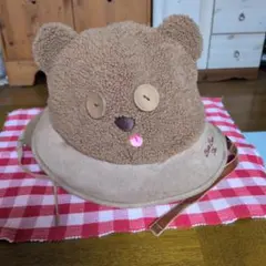 クマ耳付きフリース帽子
