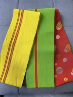 カラフルな半幅帯　（単衣）