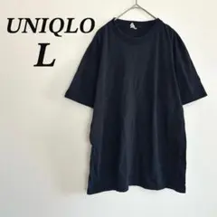 ユニクロ クルーネックTシャツ L ブラック 半袖 無地 トップス カットソー⁠