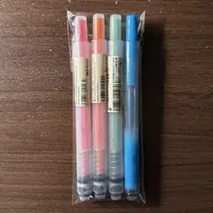 【美品】ノック式 蛍光ボールペン 無印 ぺんてる 4色セット