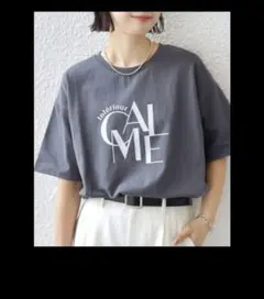 SHIPS 81branca ロゴプリント 半袖Tシャツ チャコールグレーのサムネイル