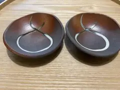 作家物 陶器 小皿 2枚セット 銘々皿