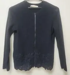 美品 Tory Burchレース装飾 ジップアップカーディガンのサムネイル